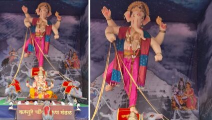 Ganeshotsav 2025 : मुंबईच्या धर्तीवर पुण्यातील गणेशोत्सव; डोळ्याचे पारणे फेडणारी 22 फूटी उंच गणपती मूर्ती