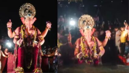 Lalbaugcha Raja Visarjan 2025: लालबागच्या राजाचा विसर्जन सोहळा अखेर संपन्न; तब्बल ३३ तासांनंतर बाप्पाला भावपूर्ण निरोप