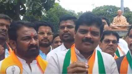 Latur : महाविकास आघाडी तर्फे जनसुरक्षा विधेयकाच्या विरोधात आंदोलन