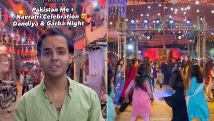 पाकिस्तानात भारतीय संस्कृतीचे दर्शन; नवरात्री उत्सव साजरा करताना दिसले लोक, VIDEO VIRAL