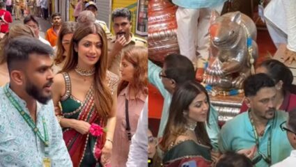 शिल्पा शेट्टी लालबागच्या राजाच्या दर्शनासाठी पोहोचली, ‘या’ कारणामुळे घरी साजरा केला नाही उत्सव