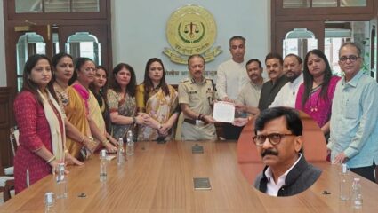 Shivsena : “…संजय राऊत यांच्यावर कारवाई करा”, शिवसेनेच्या शिष्टमंडळाची मुंबई पोलीस आयुक्तांकडे मागणी