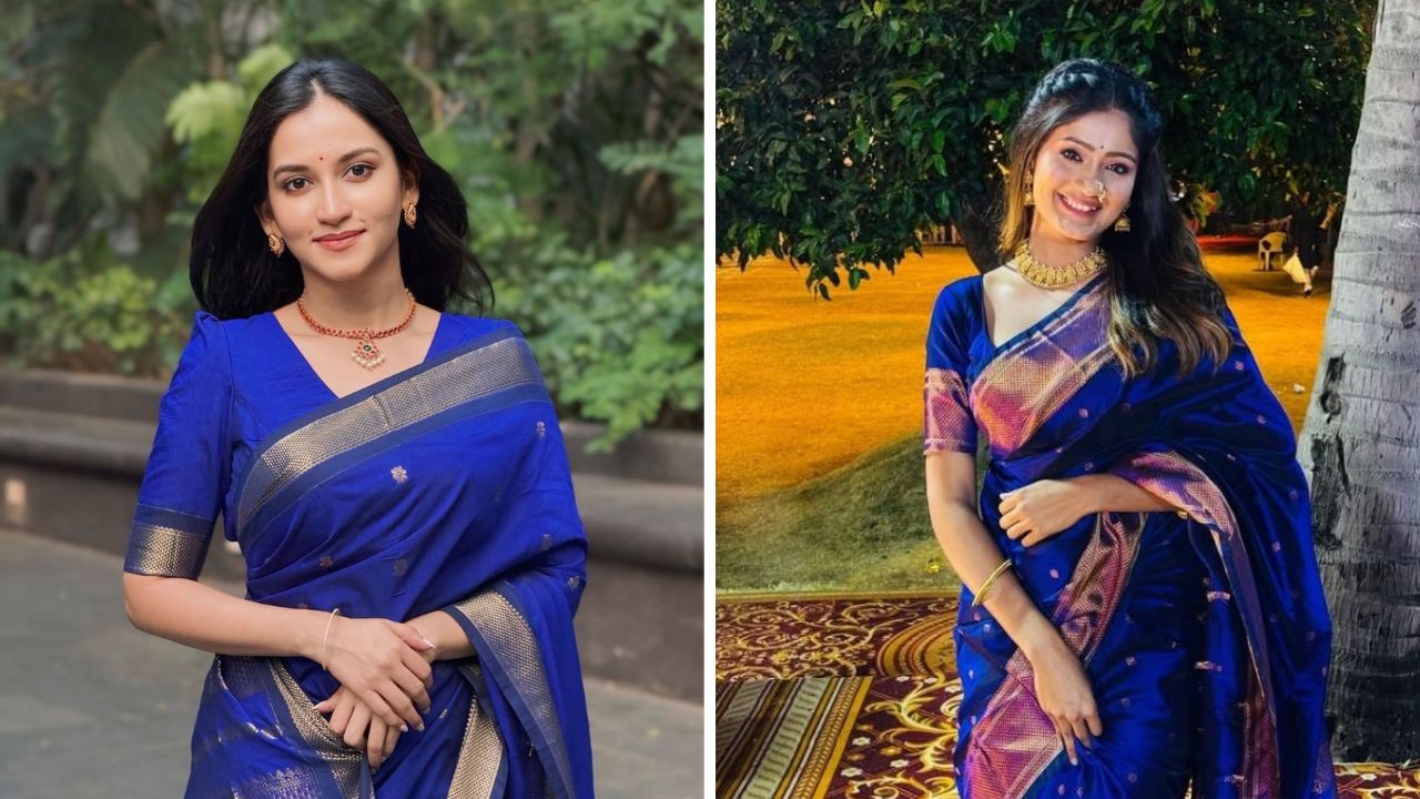 नवरात्रीचा तिसरा रंग निळा. निळा रंग  शांतता, अथांगता याचे प्रतीक मानला जातो. प्रत्येक महिलेच्या कपाटात एकतरी निळ्या रंगाची साडी असतेच. 