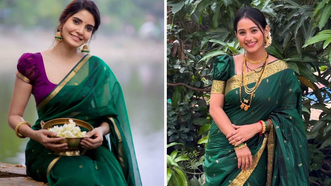 समृद्धी, संपन्नतेचे प्रतीक म्हणजे हिरवा रंग. हिरव्या रंगाच्या भरपूर साड्या सर्वच महिलांकडे असतात.हिरव्या रंगाची पैठणी साडी सणावाराच्या दिवसांमध्ये अतिशय सुंदर दिसते. 