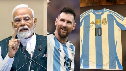 PM Modi Birthday : फुटबॉलपटू मेस्सीकडून पंतप्रधान मोदींना स्वाक्षरी केलेली जर्सी भेट; दिला ‘हा’ खास संदेश 