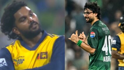 PAK vs SL : पाकिस्तानी खेळाडू आपटला तोंडावर! हसरंगाला डिवचणे पडले महागात! कॅमेऱ्यासमोर लपवावा लागला चेहरा; पहा व्हिडीओ 