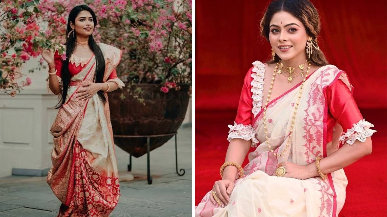 बंगाली लुक करताना हातांना आणि पायाला आल्ता लावावा, जेणेकरून तुमच्या सौंदर्यात वाढ होईल. 