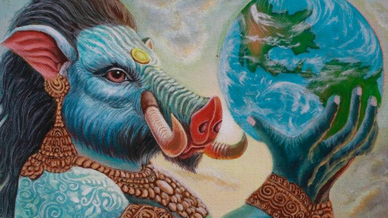 विष्णूने आपल्या महान शक्तीचा वापर करून त्या दैत्याचा पराभव केला आणि पृथ्वीला समुद्रातून बाहेर काढले. कथांनुसार, ब्रह्मदेवाच्या नाकातून प्रस्फुटलेल्या तेजाने विष्णूने वराह अवतार घेतला, ज्यामुळे जगातील धर्म, न्याय आणि संतुलन टिकले.