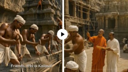 25 लाख दगड फोडून कसं उभारलं कैलास मंदिर? 1200 वर्षांपूर्वी नक्की काय घडलं? अद्भुत AI Video Viral