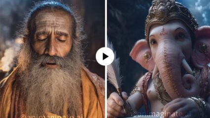 भगवान गणेशाने कशी लिहिली महाभारताची कथा? लाखो वर्षांपूर्वी नक्की काय घडलं, युद्धाचं हादरवणारं दृश्य अन् AI Video Viral
