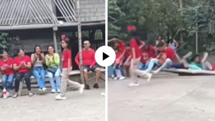 एक किस क्या क्या कर सकती है! Flying Kiss देताच डझनभर लोक जमीनदोस्त झाली अन् क्षणातच सारं वातावरणच बदललं… Video Viral