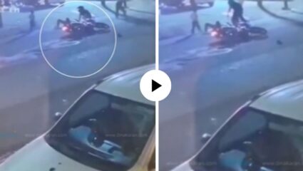 मुलासाठी ढाल बनला पण स्वतःचा जीव गमावून बसला! बाईकस्वाराची धडक अन् चिमुकल्याच्या डोळ्यांसमोर वडिलांनी सोडले प्राण; Video Viral