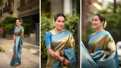 Vintage उपाडा सिल्कमध्ये तेजस्विनी लोणारीचा गोड अंदाज, आईच्या साडीची ऊब; दाखवला पारंपरिक लुक