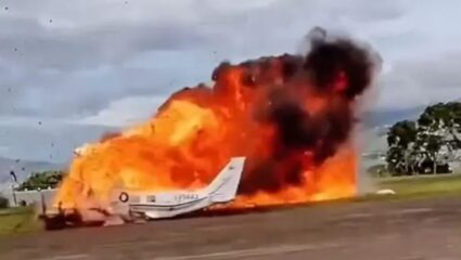 व्हेनेझुएलात भीषण दुर्घटनात! टेक ऑफनंतर काही क्षणातच विमान कोसळले आणि घडला स्फोट, VIDEO