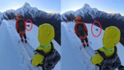 फोटो काढायला गेला अन्… ; चीनच्या माउंट नामा पर्वतावरुन कोसळून गिर्यारोहकाचा दु:खद मृत्यू, VIDEO