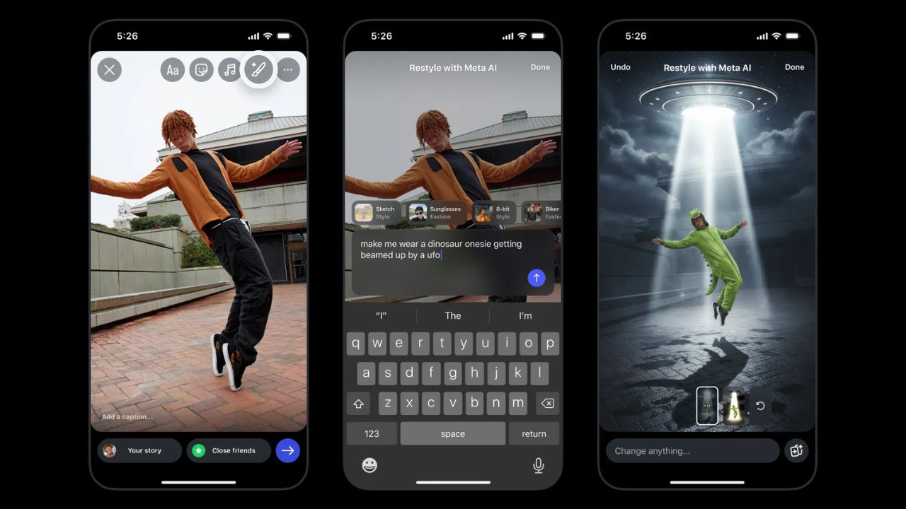 Instagram Restyle Tool: फोटो आणि व्हिडीओ एडीट करणं झालं सोपं! इंस्टाग्राम घेऊन आलं नवं फीचर, फक्त टाईप करा हा प्रॉम्प्ट Instagram Restyle Tool: फोटो आणि व्हिडीओ एडीट करणं झालं सोपं! इंस्टाग्राम घेऊन आलं नवं फीचर, फक्त टाईप करा हा प्रॉम्प्ट