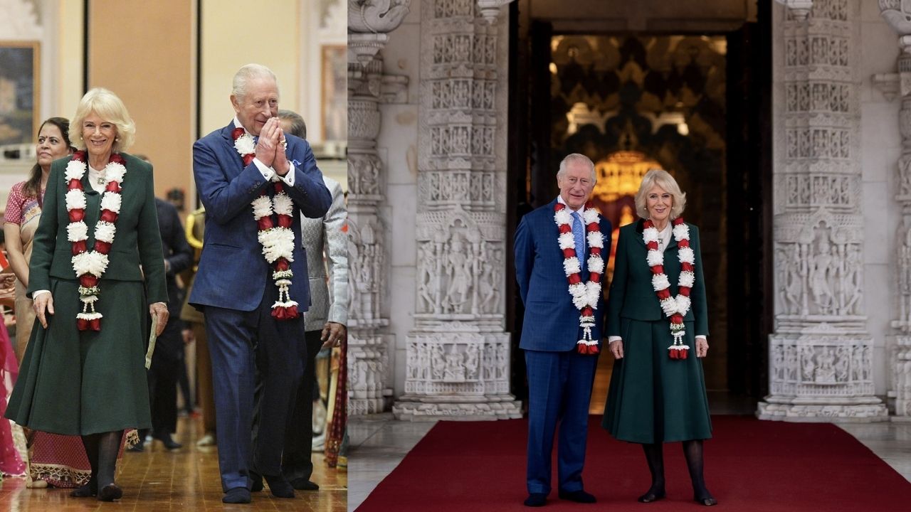 King Charles आणि Queen Camilla यांची मंदिराला भेट; BAPS श्री स्वामीनारायण सोहळ्याला उपस्थिती