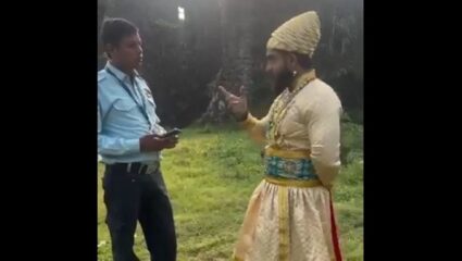 जंजिरे वसई किल्ल्यावर शिवरायांच्या वेशातील कलाकारालाच अडवले; हिंदी भाषिक सुरक्षा रक्षक आला अन्…