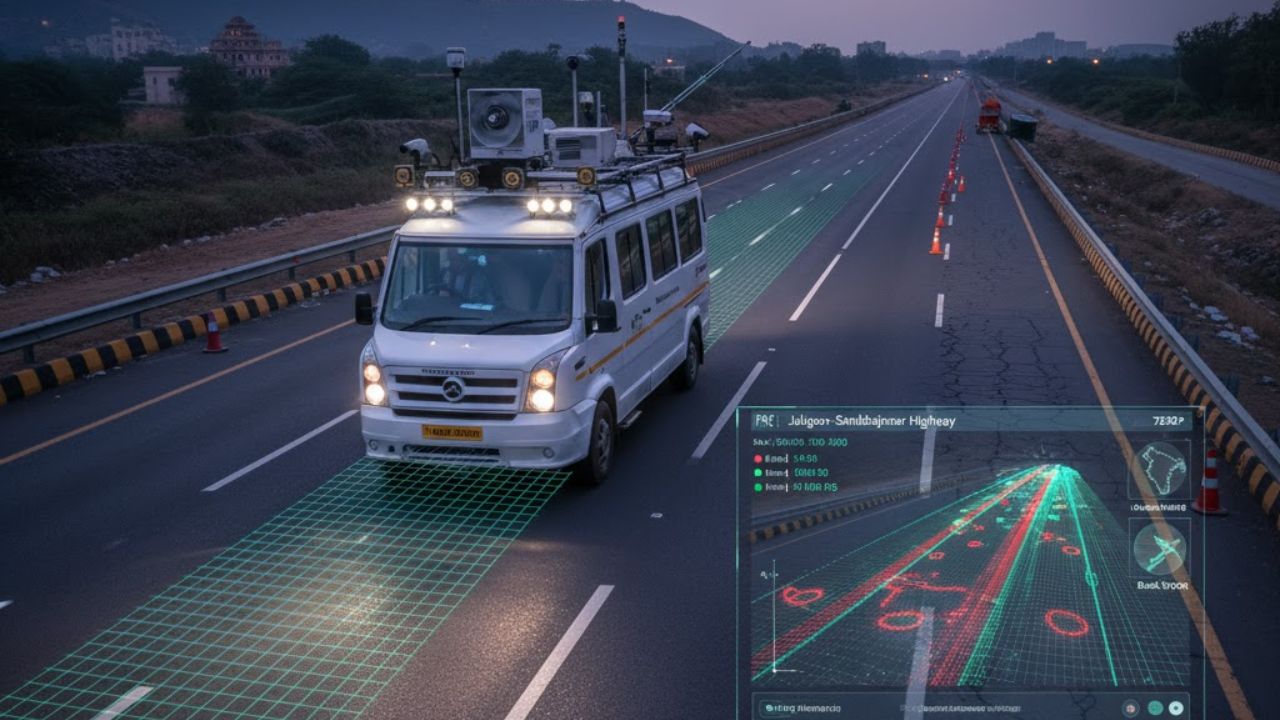जळगाव-संभाजीनगर महामार्गावर ‘३डी लेझर स्कॅनर’ची नजर! अपघाती ठिकाणे शोधून AI करेल विश्लेषण जळगाव-संभाजीनगर महामार्गावर '३डी लेझर स्कॅनर'ची नजर! (Phoro Credit - AI)