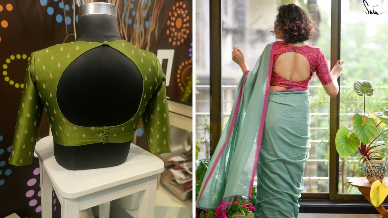 काहींना खूप जास्त सिंपल ब्लाऊज घालायला खूप जास्त आवडतात. मटका गळ्याचे ब्लाऊज कोणत्याही साडीवर शोभून दिसते.