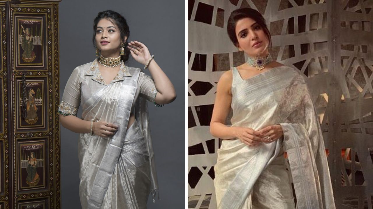 कोणत्याही डिझायनर साडीवर तुम्ही चंदेरी ब्लाऊज घालू शकता. चंदेरी ब्लाऊजच्या अनेक वेगवेगळ्या डिझाइन्स बाजारात उपलब्ध आहेत. 