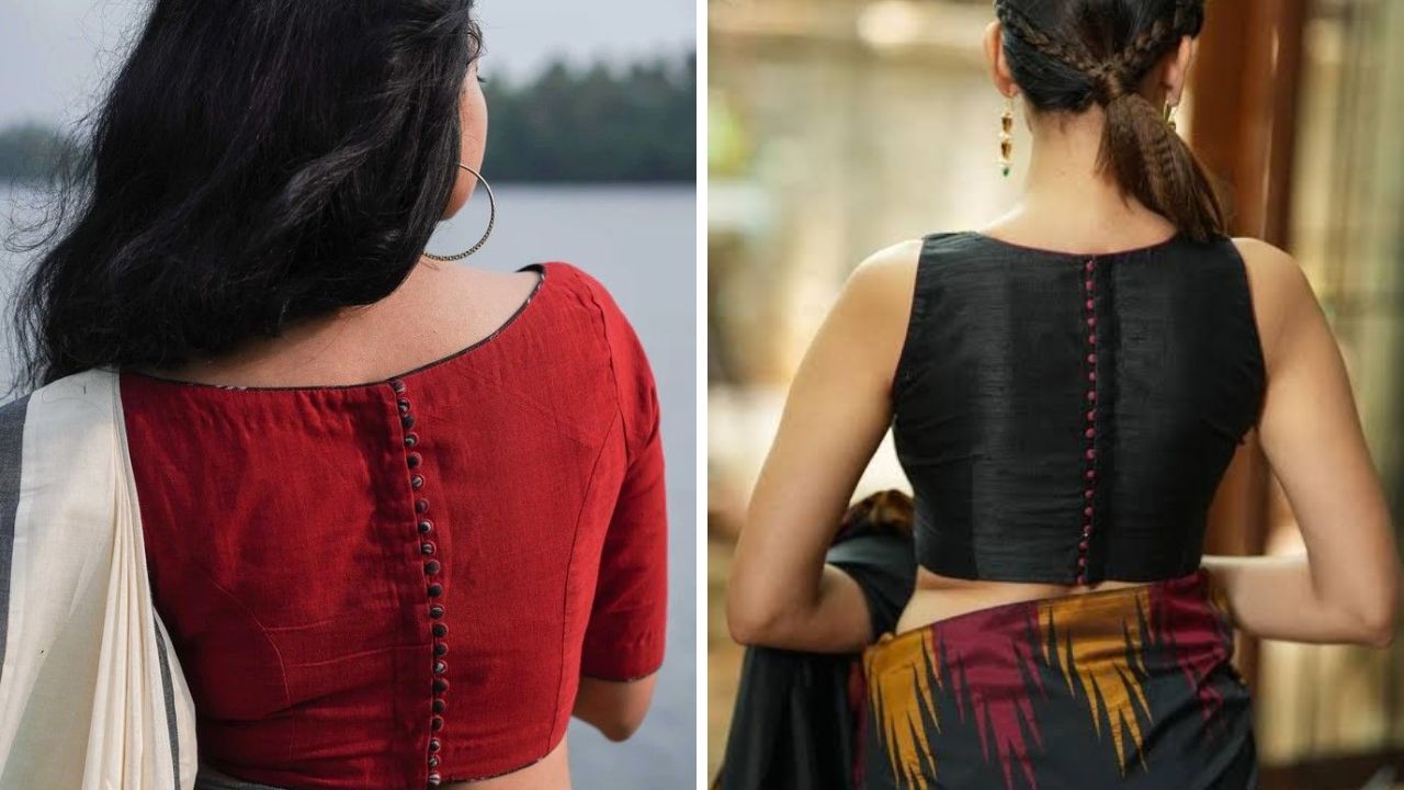 कॉटनच्या साडीवर बोट नेक ब्लाऊज अतिशय सुंदर दिसतो. अनेकांना बंद गळ्याचे ब्लाऊज घालायला खूप जास्त आवडतात. याशिवाय तुम्ही ब्लाऊजवर नाजूक मणी लावून सुंदर ब्लाऊज स्टाईल करू शकता.