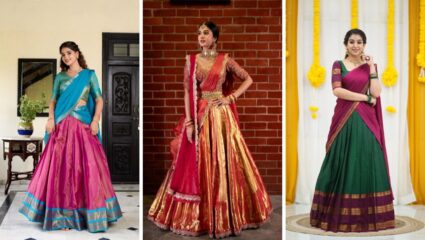 यंदाच्या दिवाळीमध्ये पारंपरिक पद्धतीने नेसा साऊथ इंडियन हाफ साडी, अभिनेत्रींनप्रमाणे दिसेल सुंदर लुक