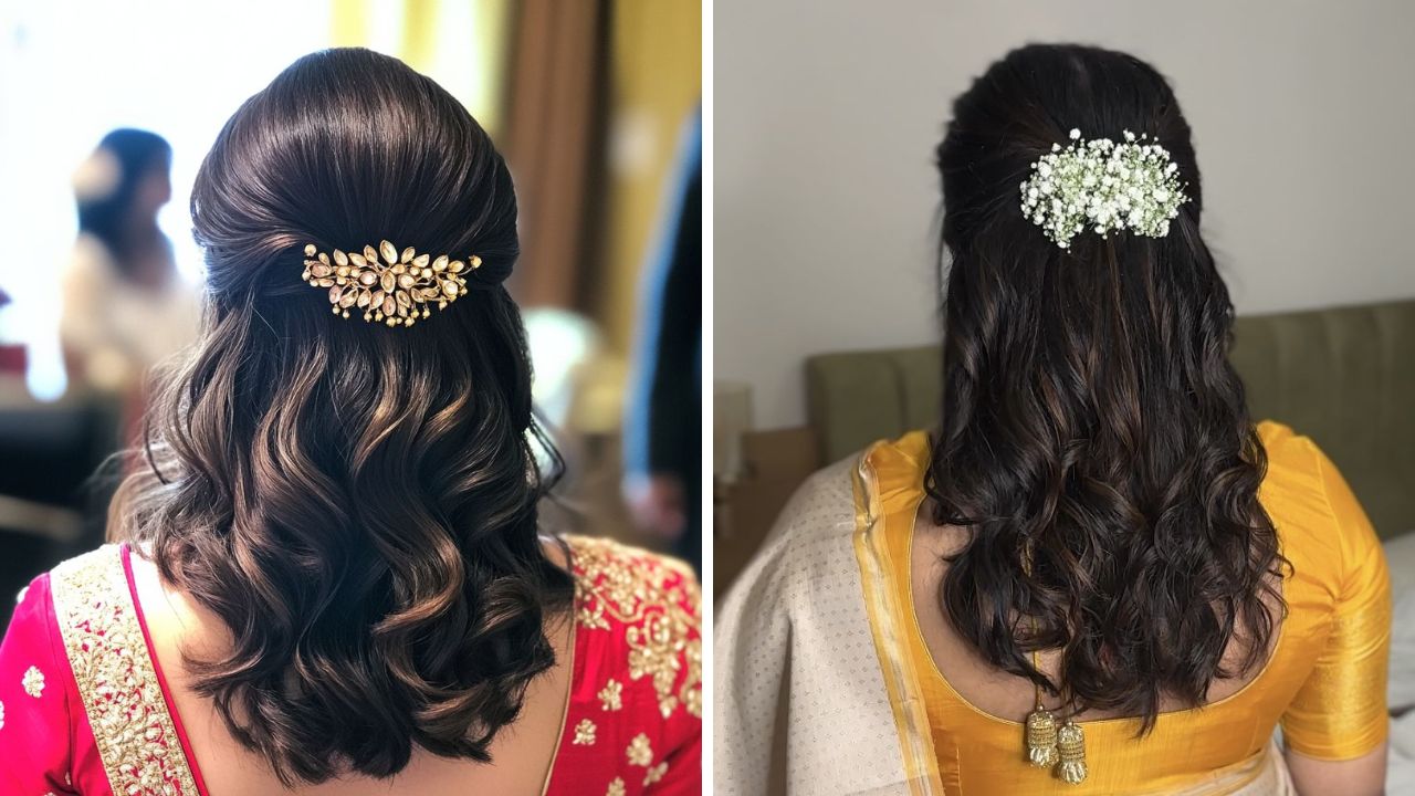 शॉर्ट केस असलेल्या महिलांनी या पद्धतीने केसांची हेअर स्टाईल करावी. ही हेअर स्टाईल झटपट होते. केसांमध्ये मोगऱ्याच्या फुलांचा गजरा घातल्यास केस अतिशय सुंदर वाटतील. 