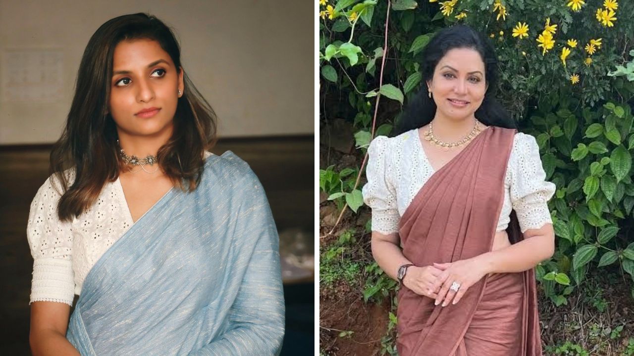 कॉटनच्या साडीवर तुम्हाला जर स्टायलिश लुक हवा असेल तर या डिझाईनचे क्रॉप टॉप घालून शकता.