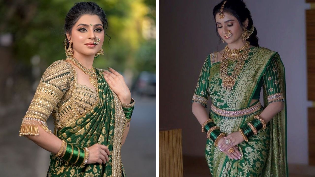 काहींना लग्नामध्ये अतिशय हेवी वर्क केलेला ब्लाऊज हवा असतो. अशावेळी तुम्ही संपूर्ण ब्लाऊजवर आरी वर्क करून घेऊ शकता. 