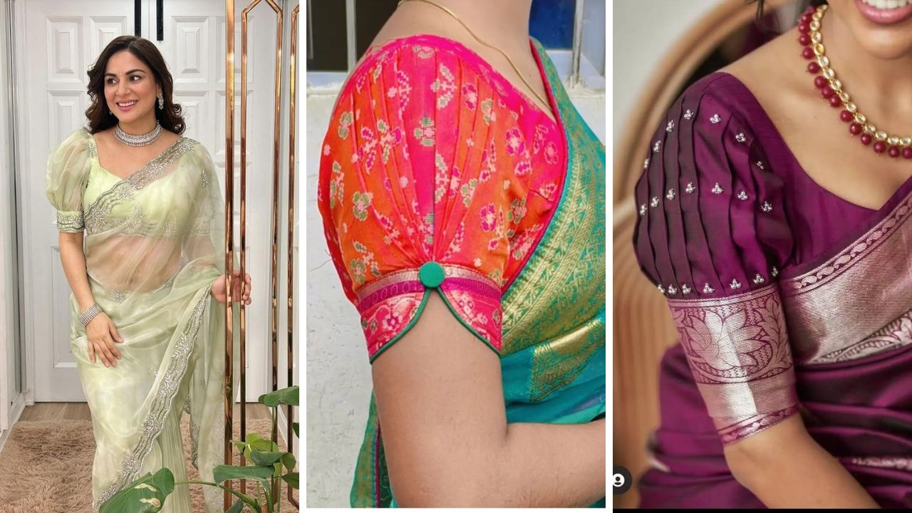 दिवाळीनिमित्त साडीवर शिवा 'या' स्लिव्हज पॅटर्न्सचे आकर्षक ब्लाऊज