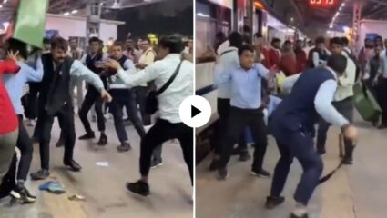आधी कचरा कुंडी एकमेकांच्या डोक्यात घातली, मग बेल्ट काढला अन्…; वंदे भारतच्या कर्मचाऱ्यांमध्ये तुफान हाणामारी, VIDEO VIRAL