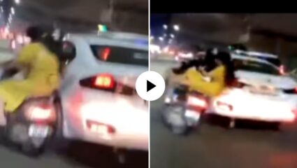 संतापजनक! भरधाव कारची स्कूटरला धडक; महिला फरपटत गेली अन्… ; अपघात करुन चालकाने काढला पळ, Video Viral