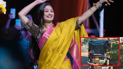 गौतमी पाटीलच्या कारने रिक्षाला दिली मोठी धडक; पुण्यामधून अपघाताचे PHOTOS व्हायरल