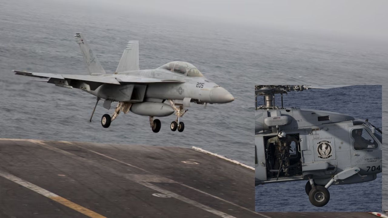 US Navy: अपघात की घातपात! अमेरिकेच्या नौदलाचे विमान आणि हेलिकॉप्टरचा अपघात US Navy plane and helicopter crash
