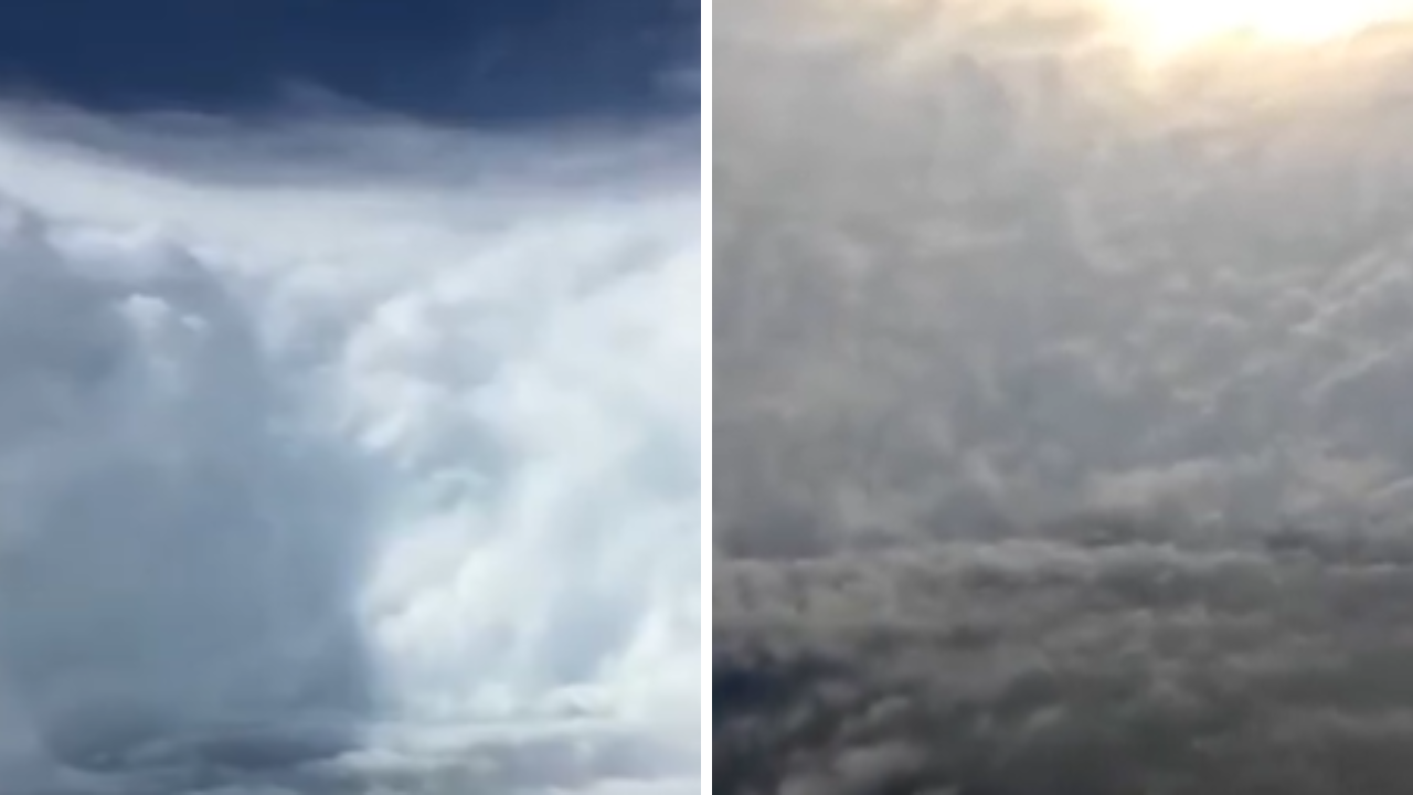 मेलिसा वादळात ढगात सापडले विमान; भयानक Viral Video पाहून अंगावर येतील शहारे