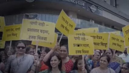 पाणीटंचाईवरून मीरा-भाईंदरमध्ये नागरिक आक्रमक; महिलांनी रस्त्यावर उतरुन व्यक्त केला संताप