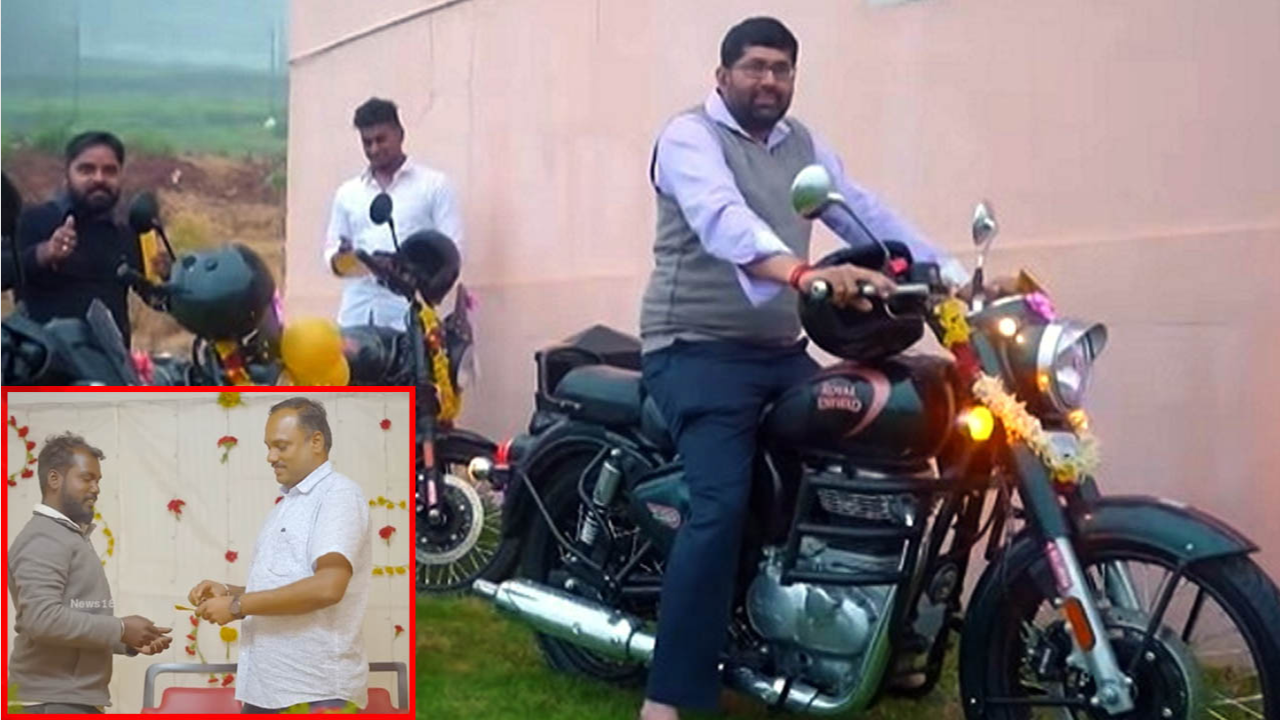 तमिळनाडूतील कोटागिरी येथील चहाच्या मळ्यात मालकाने 15 कर्मचाऱ्यांना त्यांची आवडती Royal Enfield बाईक (₹2 लाखांहून अधिक किंमतीची) भेट दिली आणि सर्वांना जॉय राईडवर नेले.