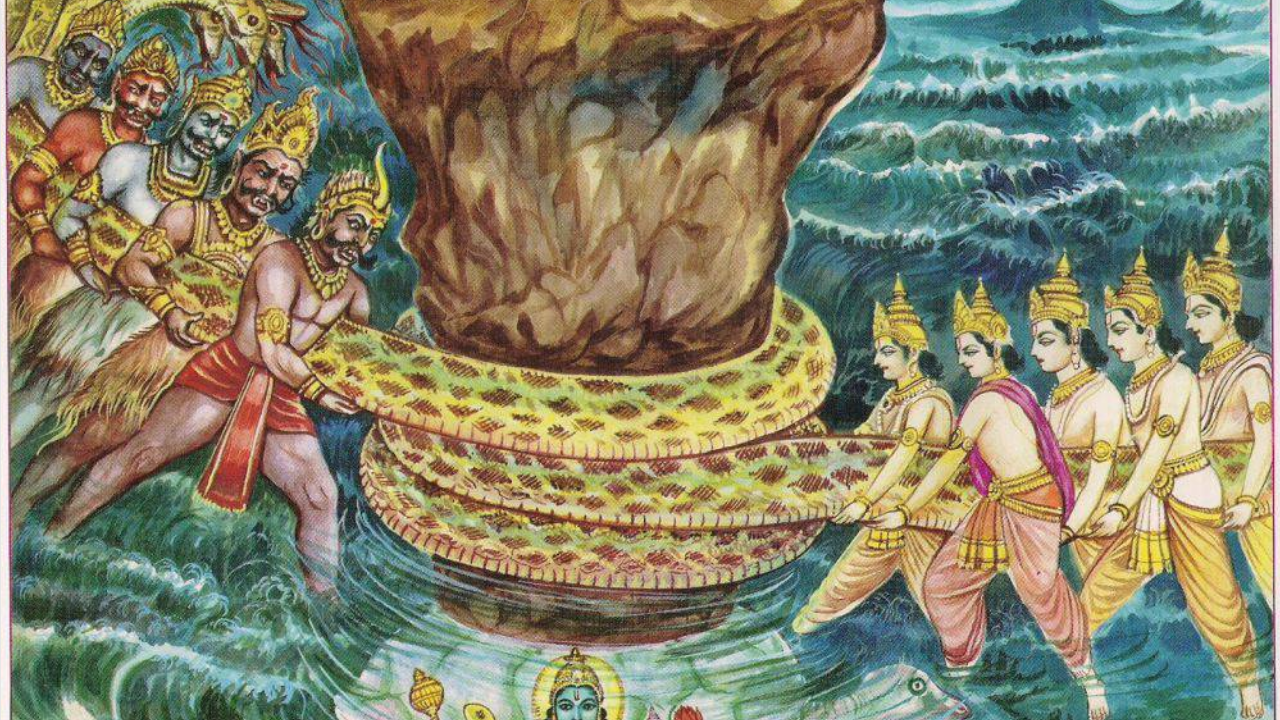 असुरांशी झालेल्या युद्धात देव हारले! विष्णूंनी घेतला ‘हा’ अवतार, देवी लक्ष्मीचाही झाला जन्म समुद्रमंथन कसे झाले? (फोटो सौजन्य - Social Media)
