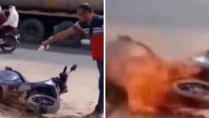 डेअरिंग तर बघा! ग्राहकाने चक्क OLA शोरूमच्या समोरच जाळली कंपनीची स्कूटर, नेमकं कारण काय?