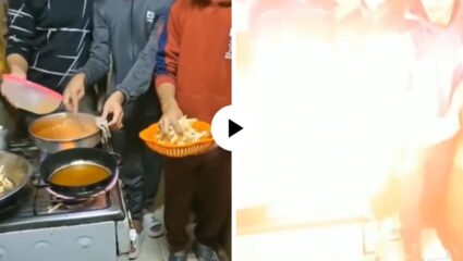 आयुष्याची पहिली आणि शेवटची कुकिंग! तरुणांनी मिळून स्वयंपाकघरात लावली आग, मग जे घडलं… Video Viral
