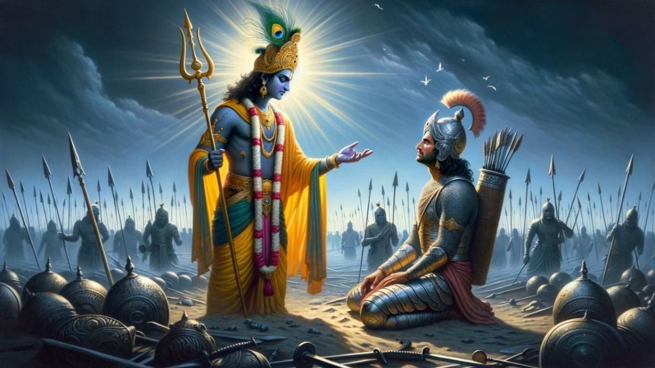 आपल्या उदारतेमुळे ओळखला जाणारा कर्ण याने आपले सर्वस्व युद्धात अर्पण केले. भगवान श्रीकृष्णाने त्याच्या मृत्यूपूर्वी एक वरदान दिले. कर्णाने पुढच्या जन्मी श्रीकृष्णाच्या राज्यात जन्म घेण्याची विनंती मृत्यूपूर्वी केली.