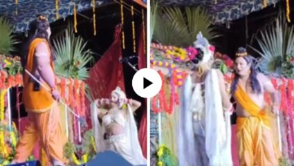 तड़पाओगे तड़पा लो…! रामलीलामध्ये दिसला शूर्पणखेचा आधुनिक अंदाज, गाणं गाऊन लक्ष्मणाला केलं आकर्षित; मजेदार Video Viral