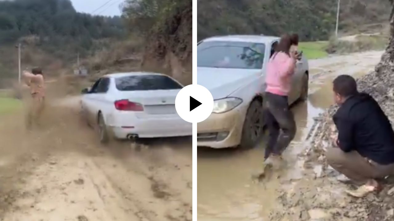 कारचालकाने महिलेवर चिखल उडवला म्हणून ताईंनी त्याचा असा बदला घेतला की… पाहून सर्वांनीच वाजवल्या टाळ्या; Video Viral