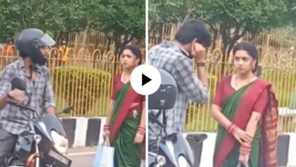 तिच्यासाठी काय पण! भररस्त्यात तरुणाने धरले कान; प्रेमात कसला आलाय Ego… जोडप्याचा Video Viral