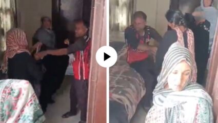 प्रेयसीला भेटायला गेलेल्या पतीच्या मागे पत्नीही लपून छपून पोहचली, मग जे घडलं… घरातच सुरु झाला आखाडा; Video Viral