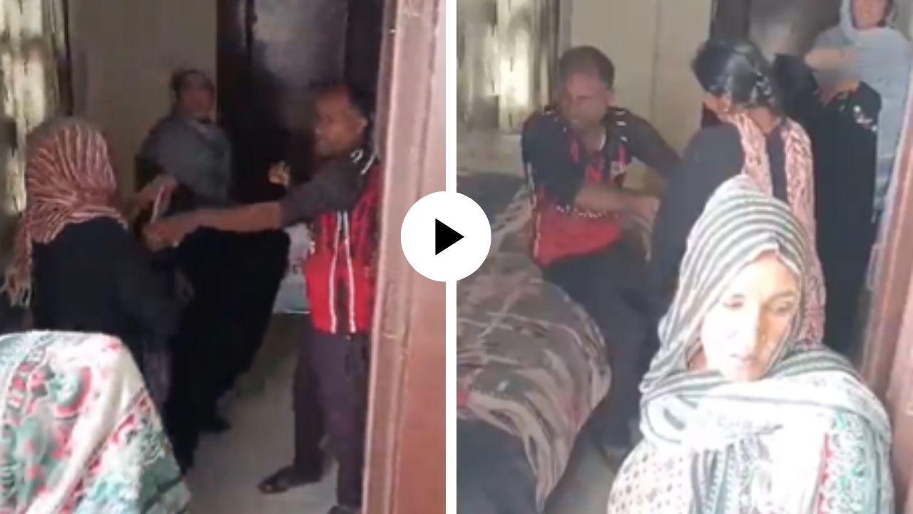 प्रेयसीला भेटायला गेलेल्या पतीच्या मागे पत्नीही लपून छपून पोहचली, मग जे घडलं… घरातच सुरु झाला आखाडा; Video Viral