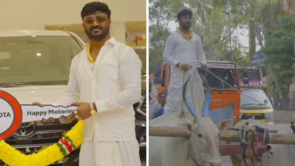 ‘या’ शेतकऱ्याचा रुबाबाच भारी! तब्बल 1.5 कोटींच्या कारची डिलिव्हरी घ्यायला पोहोचला बैलगाडीतून!