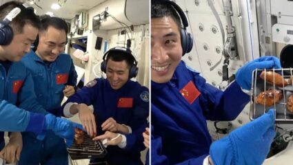 तंदूरी धमका! स्पेस स्टेशनवर चीनी अंतराळवीरांकडून जिरो ग्रॅव्हिटीमध्ये पहिले बारबेक्यू, Video Viral