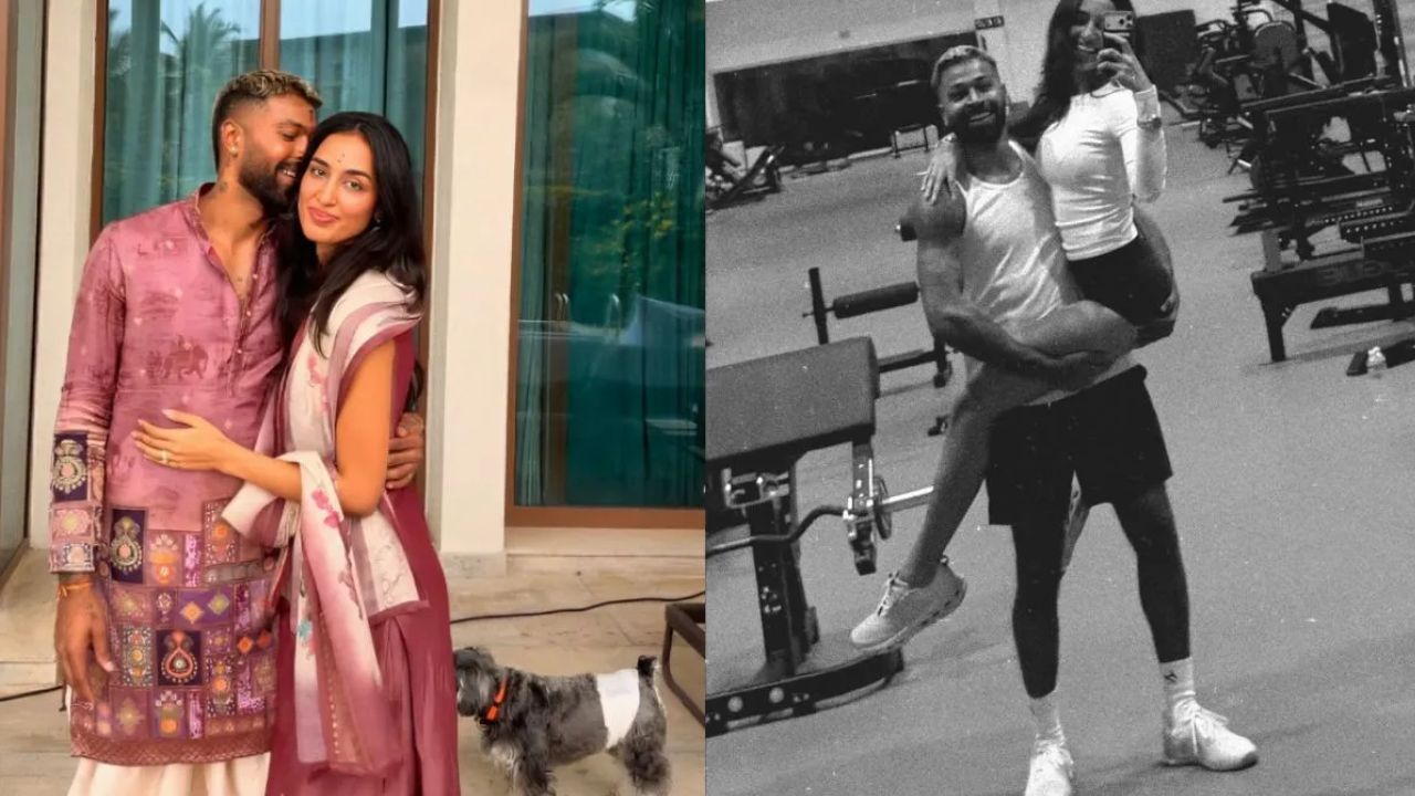 Hardik Pandya Romantic Mood : रोमँटिक फोटोसाठी हार्दिक पंड्याची नवी शक्कल! महिका शर्माला मांडीवर घेत केला किस 